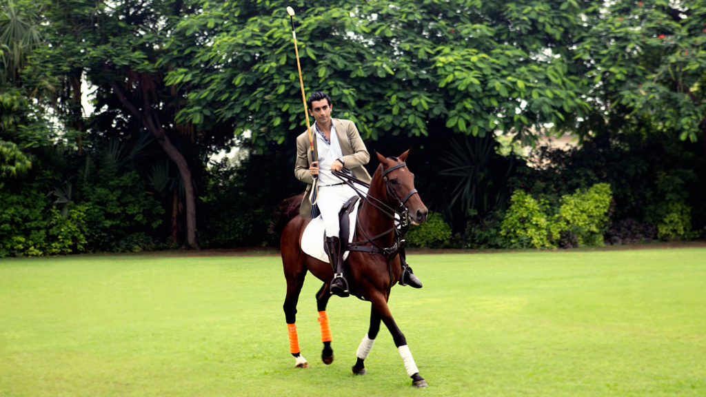 His Highness Maharaja Sawai Padmanabh Singh playing polo